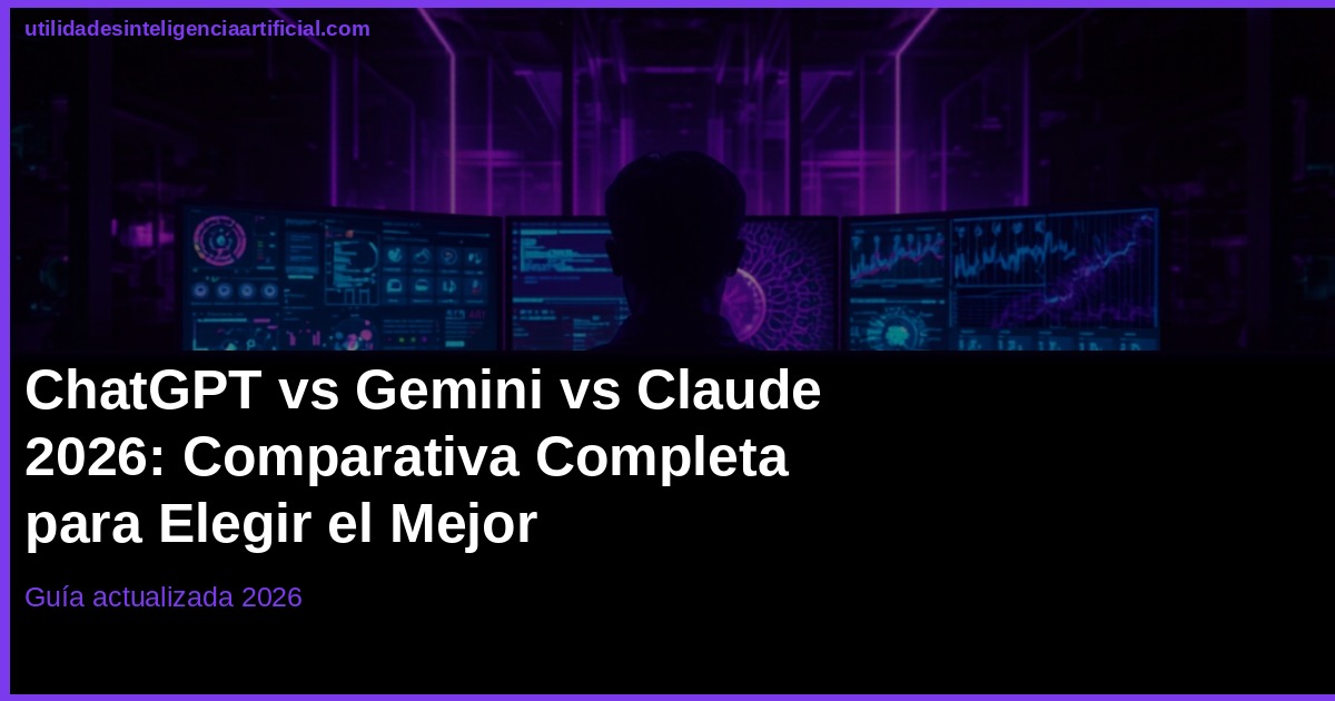 ChatGPT vs Gemini vs Claude 2026: Comparativa Real