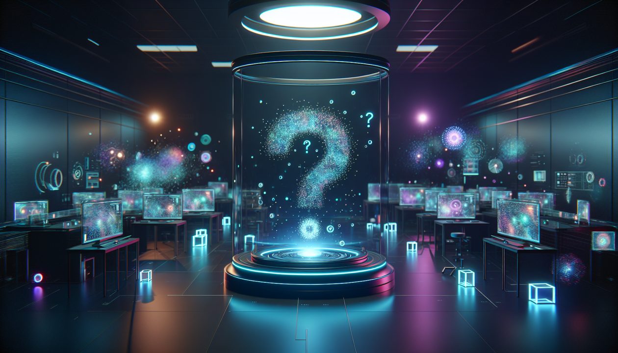 Concepto de Stable Diffusion 4 con interrogante de luz, sin texto