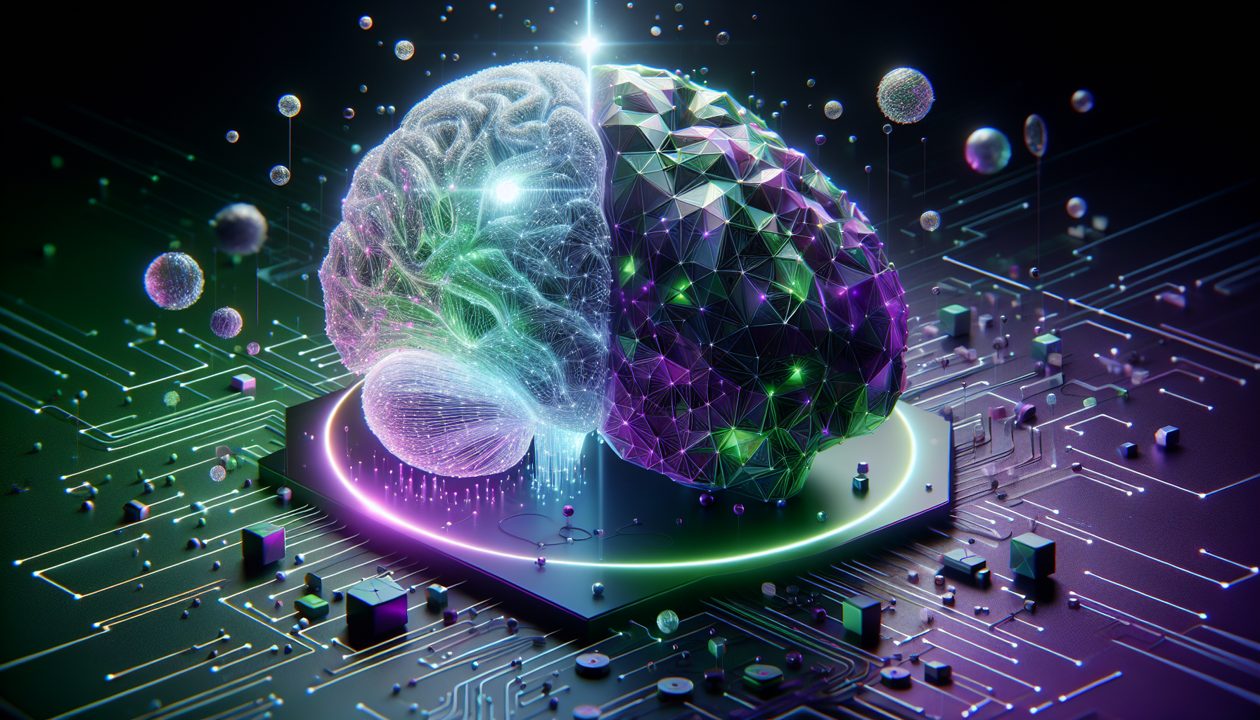 Cerebro neural transparente representando IA open source sin censura